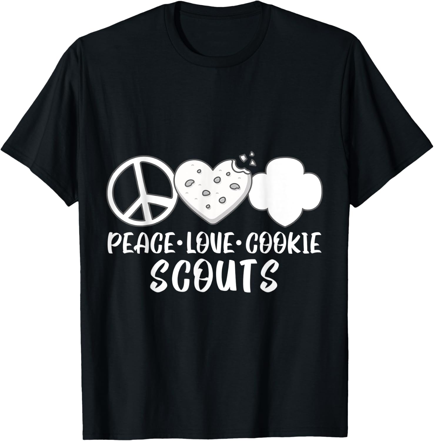 Peace Love Cookie Scouts T-Shirt - T-Shirt | Black