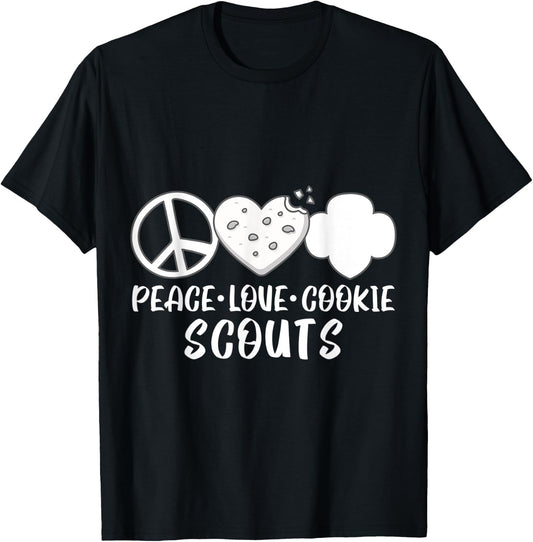 Peace Love Cookie Scouts T-Shirt - T-Shirt | Black