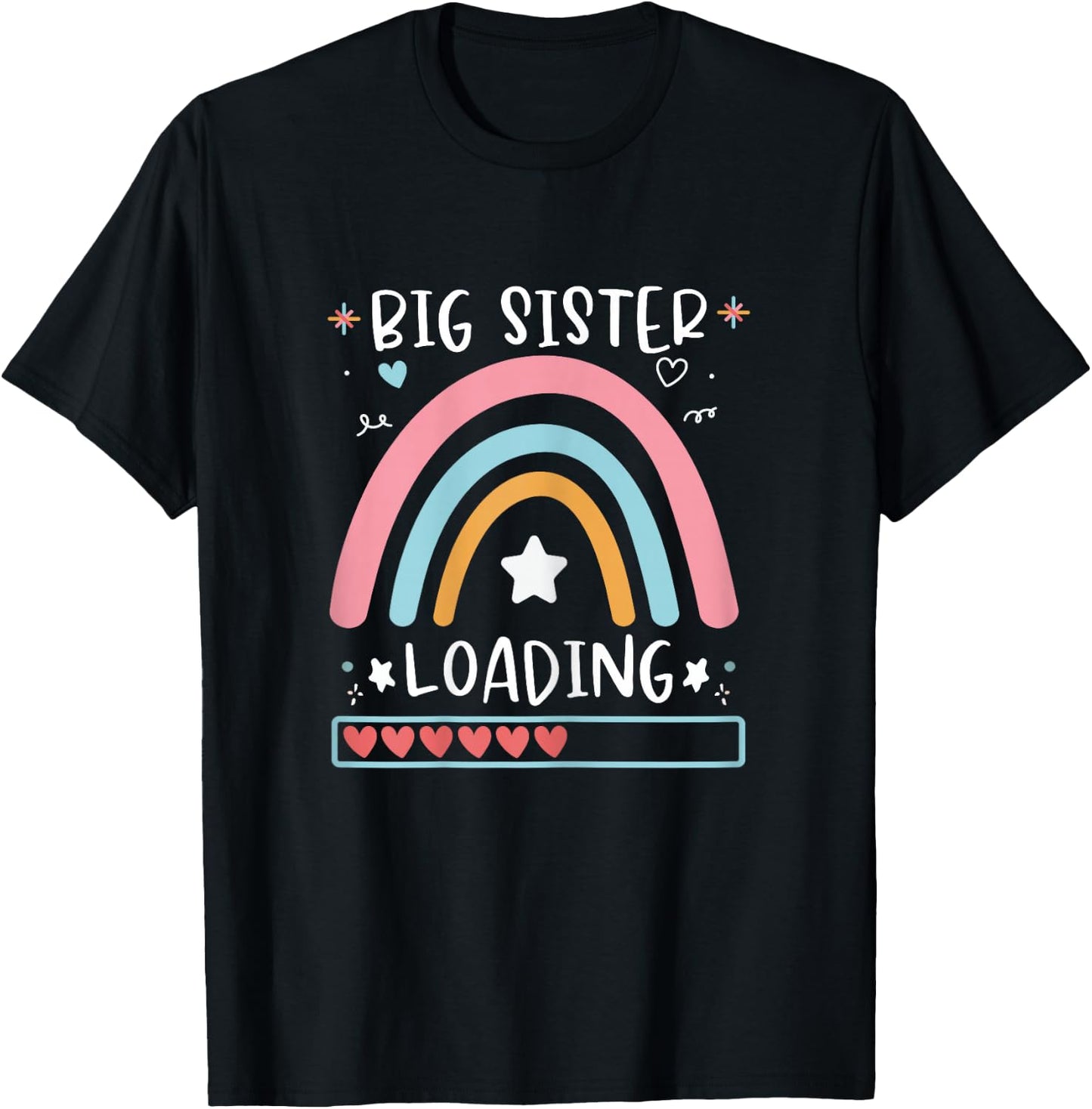 Big Sister Loading Big Sister Offspring Announcement 2025 T-Shirt - T-Shirt | Black