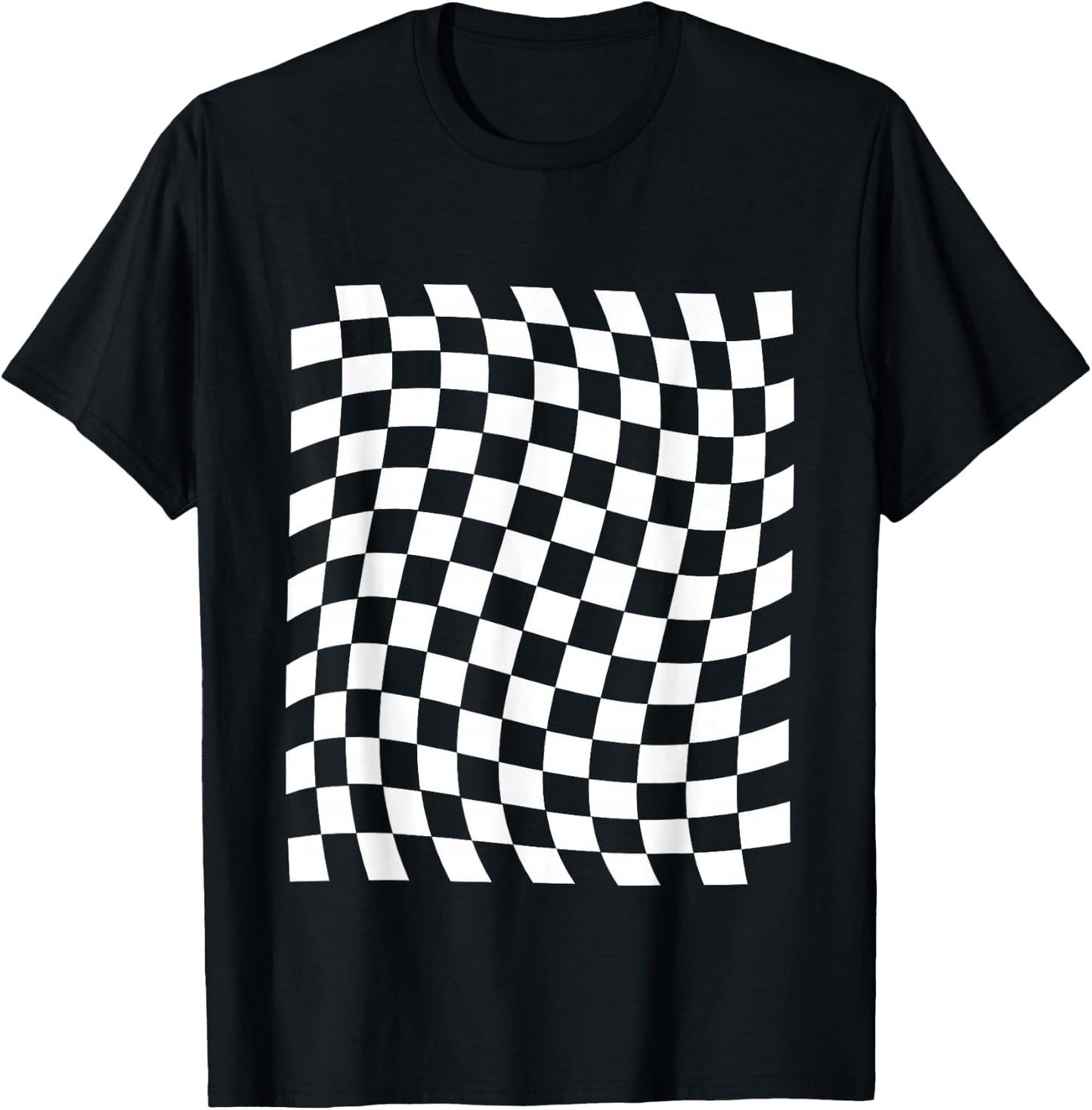 Black White Checkerboard T-Shirt - T-Shirt | Black