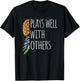Funny Plays Well with Others Upside Down Pineapple Swinger T-Shirt - T-Shirt | Black
