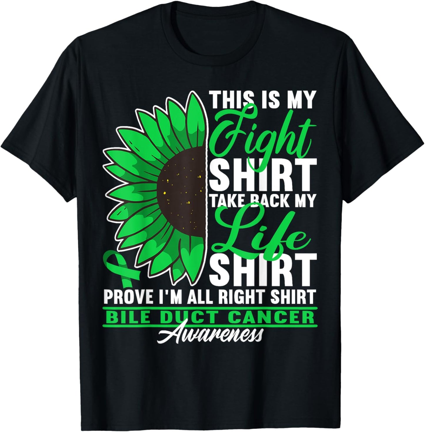 Fight Shirt I Cholangiocarcinoma Bile Duct Cancer T-Shirt - T-Shirt | Black
