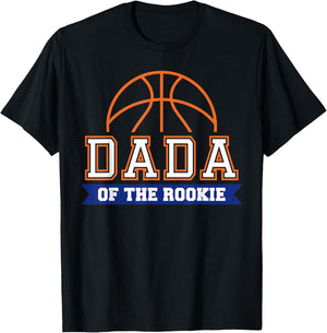 Dada of Rookie 1st Birthday Basketball Theme Matching Party T-Shirt - T-Shirt | Black