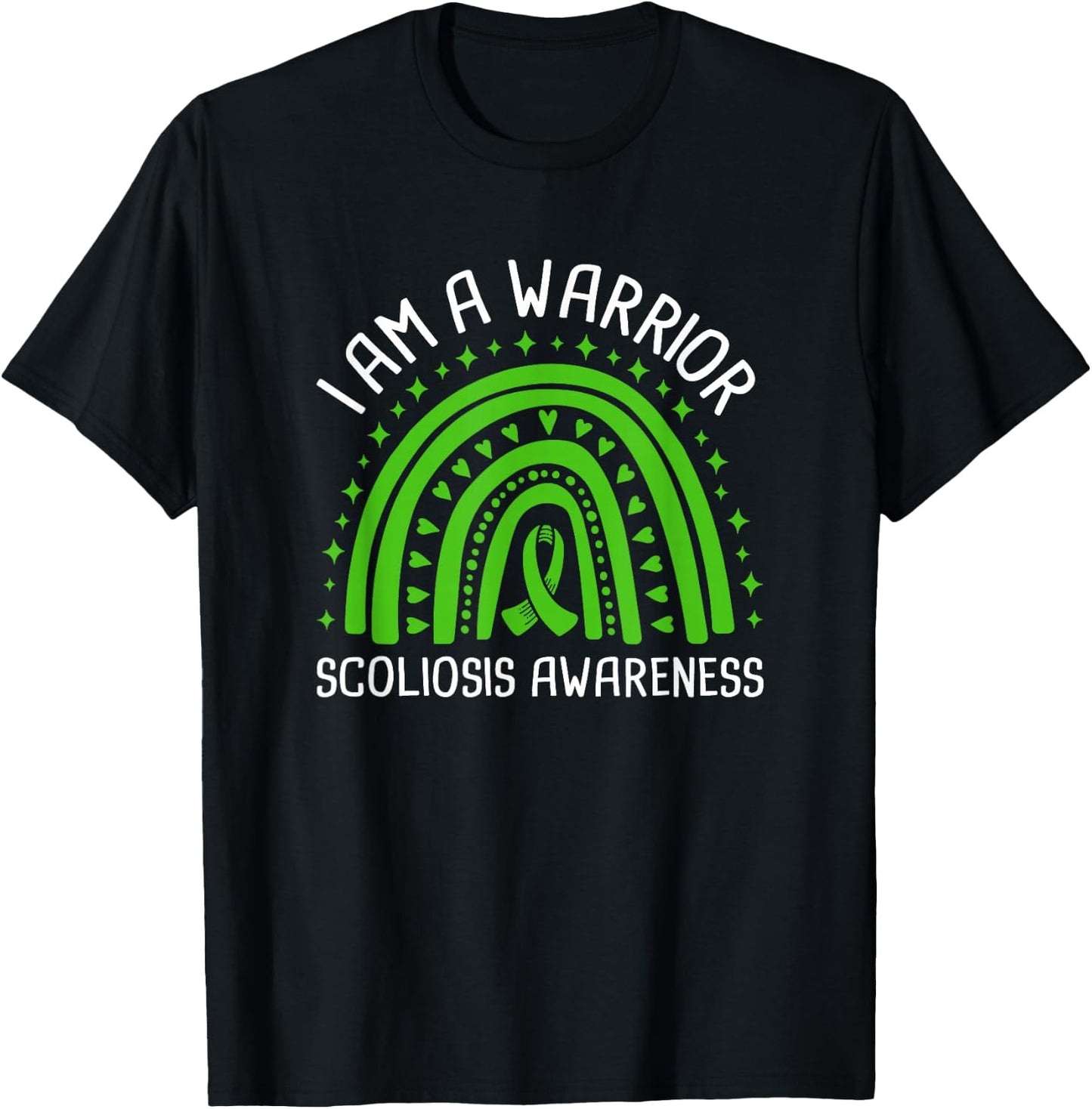 I Am A Warrior Scoliosis Awareness T-Shirt - T-Shirt | Black