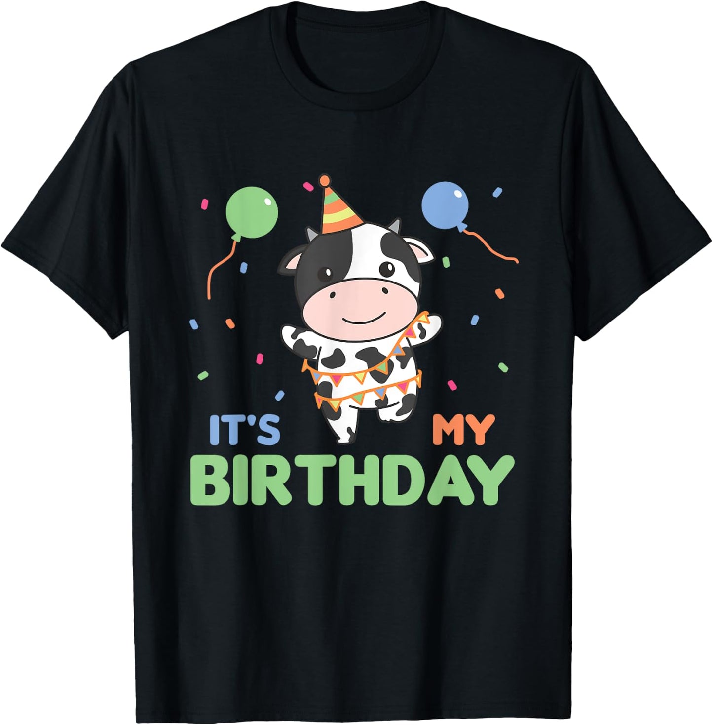 Birthday Cow For Kids It's My Birthday T-Shirt - T-Shirt | Black
