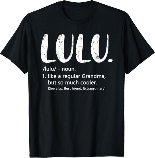 Lulu Shirts Mothers Day idea Cute Grandma Lulu T-Shirt - T-Shirt | Black