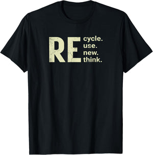 RE Cycle Use New Think T-Shirt - T-Shirt | Black