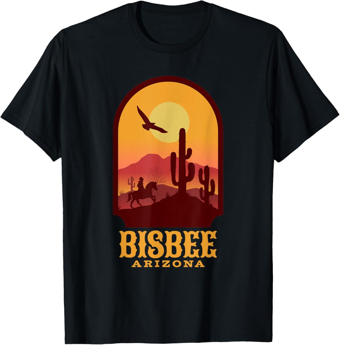 Yellow Sunset in Bisbee Arizona T-Shirt - T-Shirt | Black
