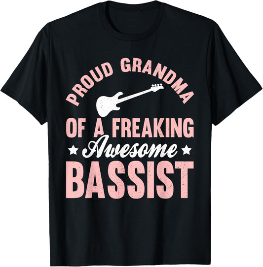 Bassist Bass Guitar Player Bass Guitarist Grandma T-Shirt - T-Shirt | Black