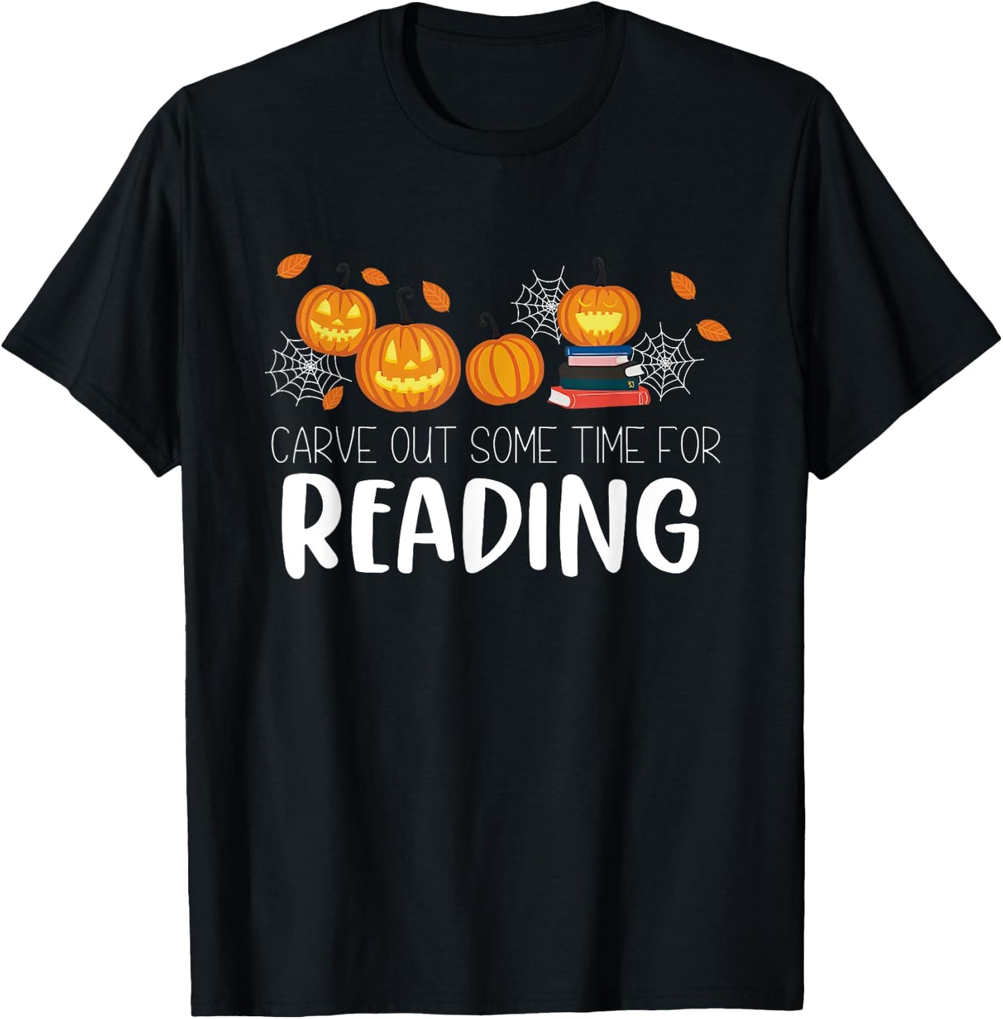 Carve Out Some Time For Reading Pumpkin T-Shirt - T-Shirt | Black