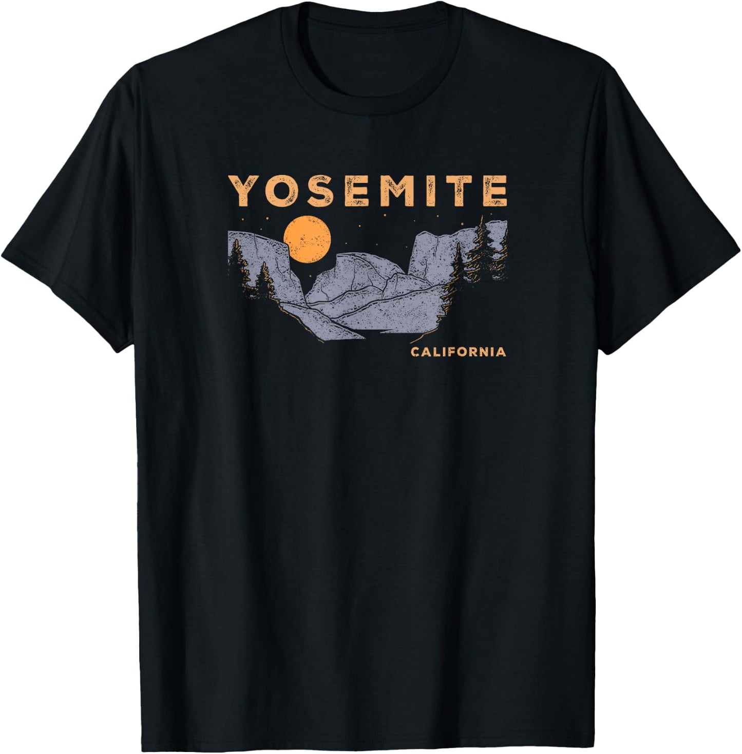 Vintage Yosemite Half-Dome National Park Retro T-Shirt - T-Shirt | Black