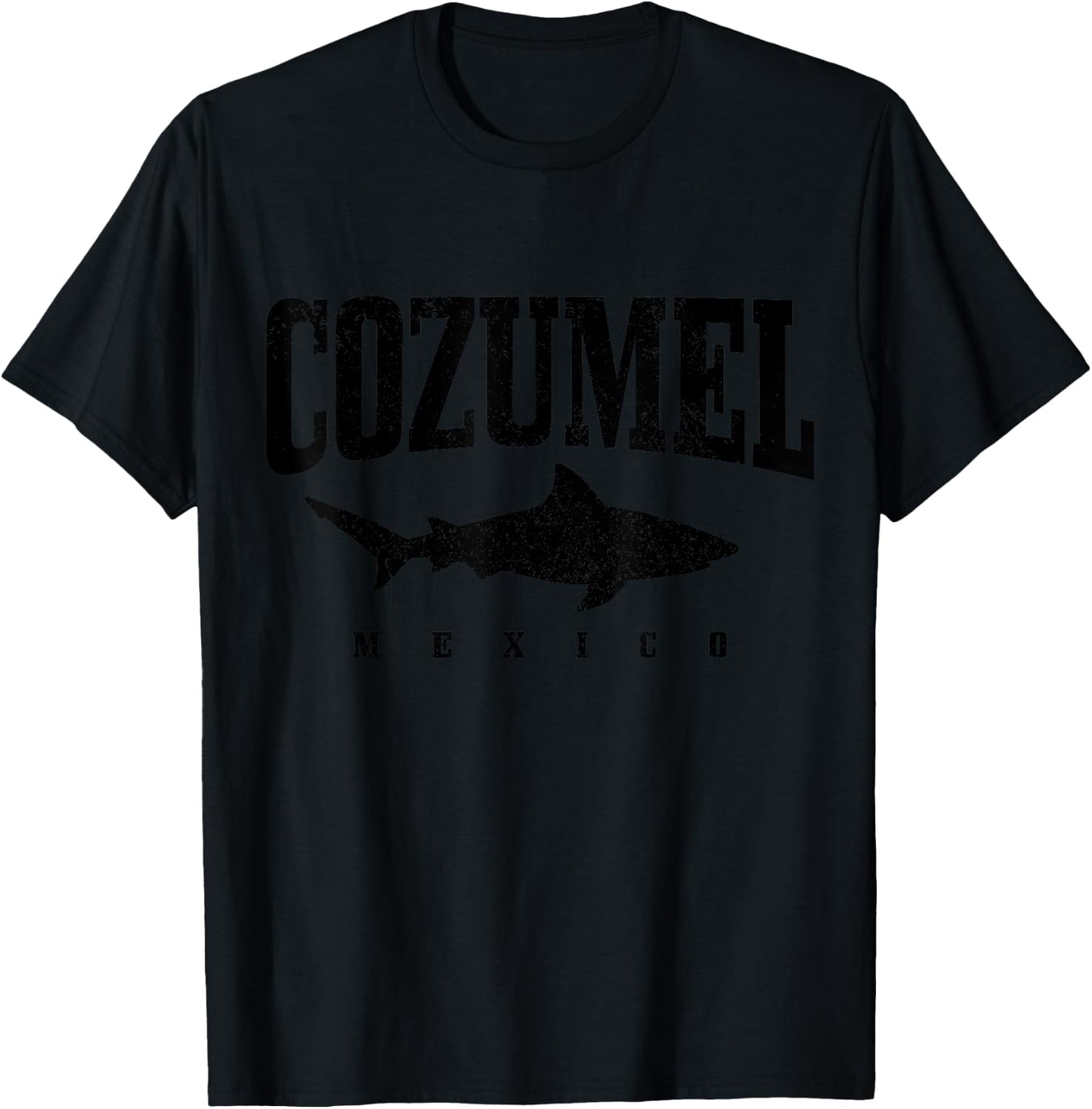 Cozumel Beach Mexico Diving Sharks Vintage T-Shirt - T-Shirt | Black