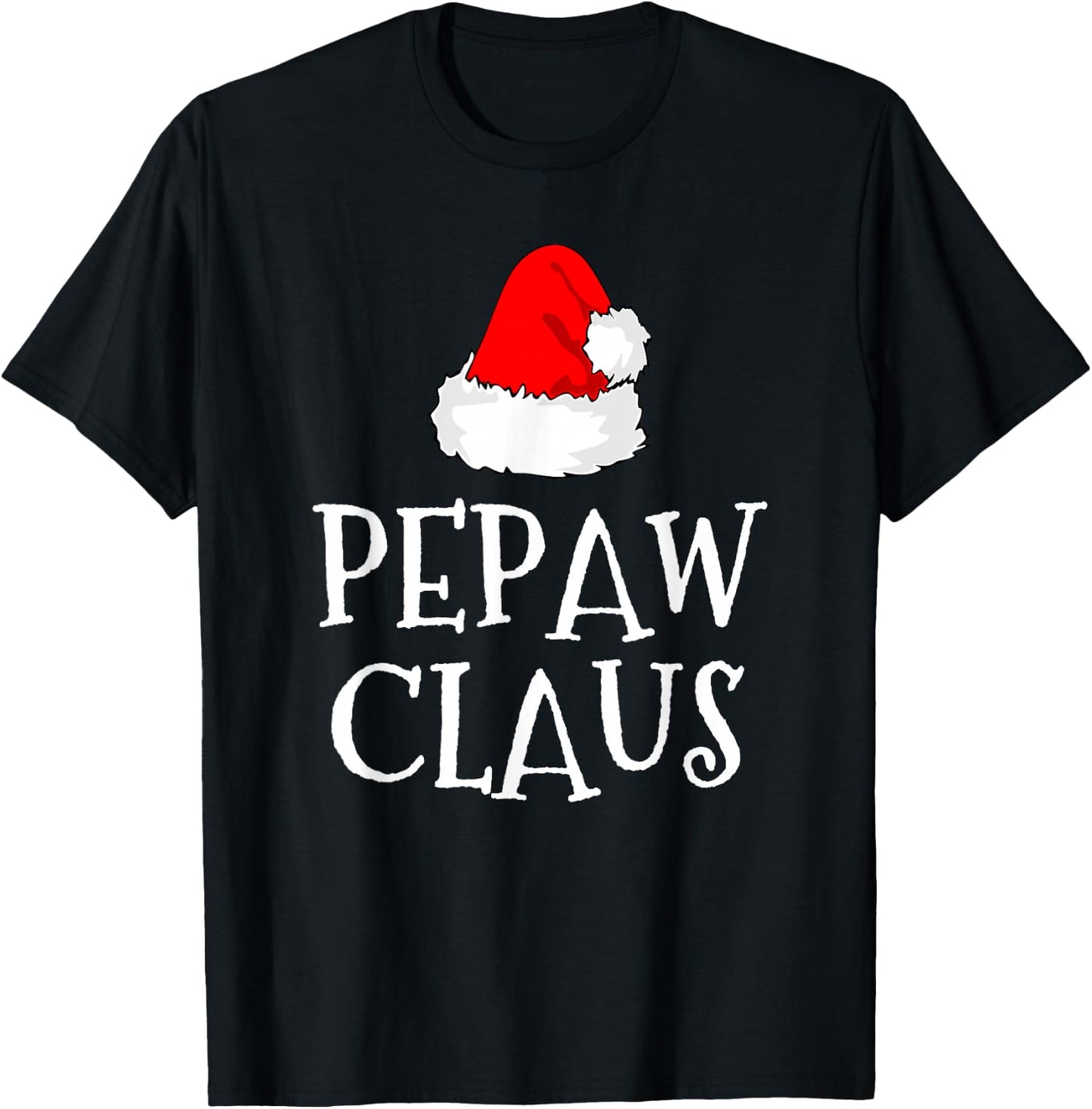 Pepaw Claus Christmas Santa's Pajama Family Matching T-Shirt - T-Shirt | Black