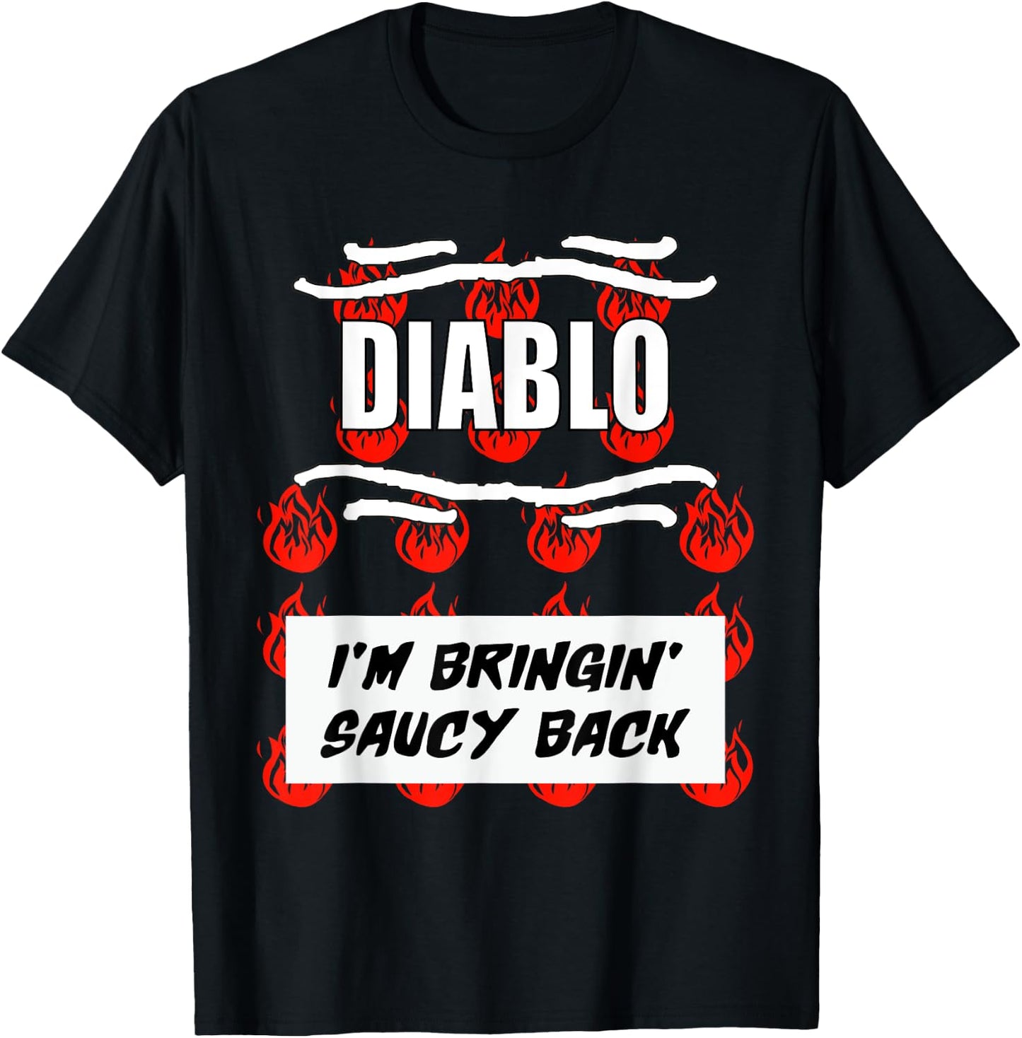 HOT SAUCES Group Halloween Costumes Taco DIABLO SAUCE T-Shirt - T-Shirt | Black