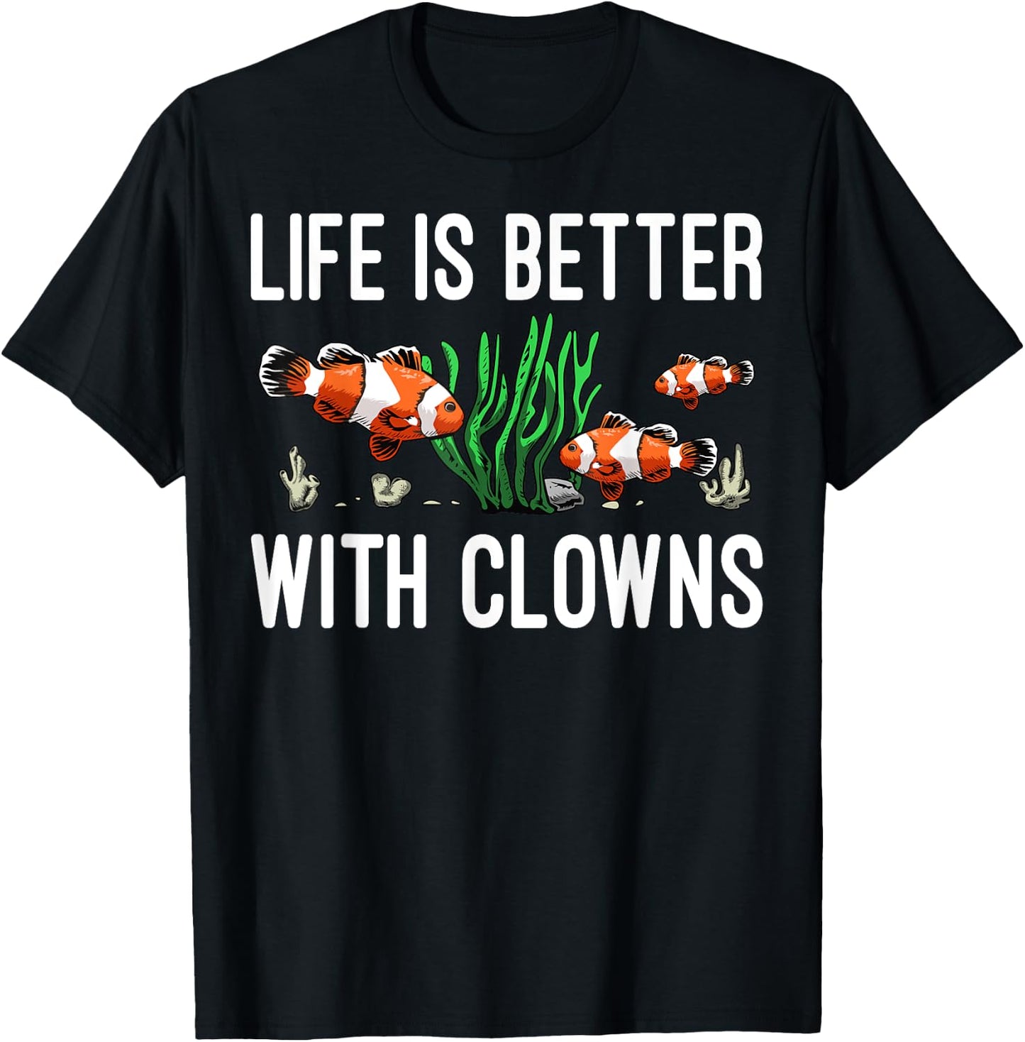 Cute Love Ocean Animals Fish Tank Humor Designs Funny Aquarium Clown Fish Gift Women Fish Lovers T-Shirt - T-Shirt | Black