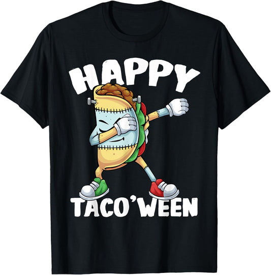 Happy Taco'Ween Spooky Taco Monster Halloween Boys Kids T-Shirt - T-Shirt | Black