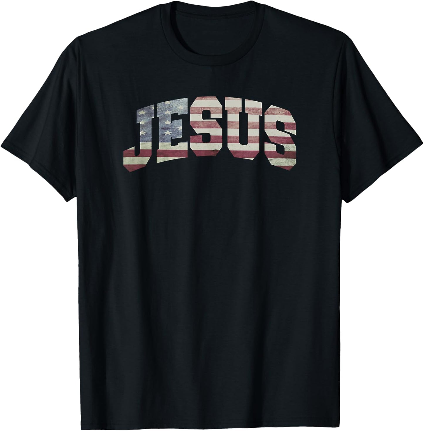 USA US Flag Patriotic 4th of July Jesus T-Shirt - T-Shirt | Black