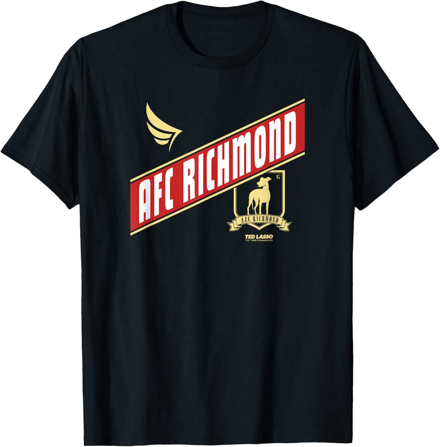 Ted Lasso AFC Richmond Crossed Band Logo T-Shirt - T-Shirt | Black