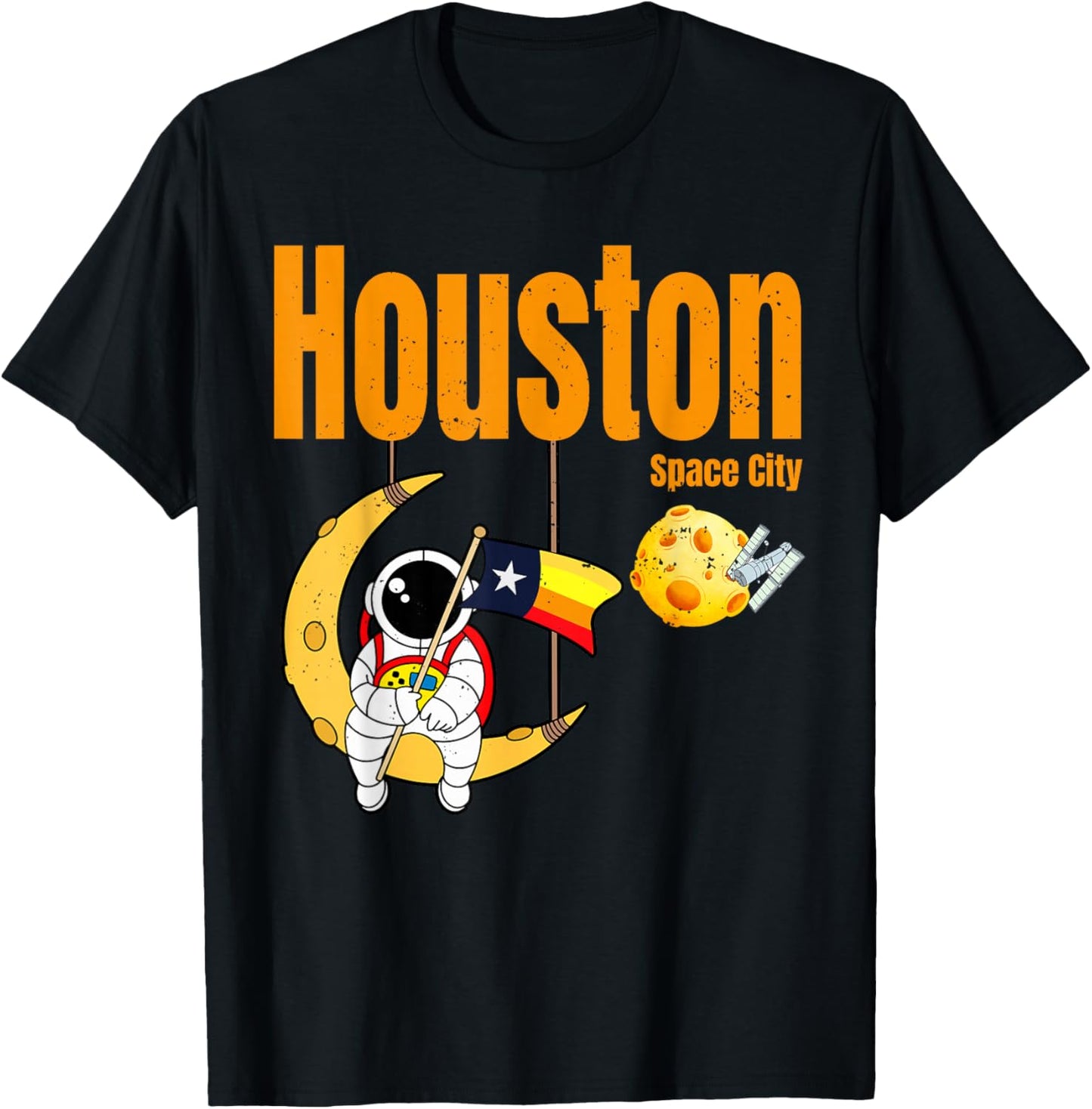 Houston Space City Astronaut T-Shirt - T-Shirt | Black