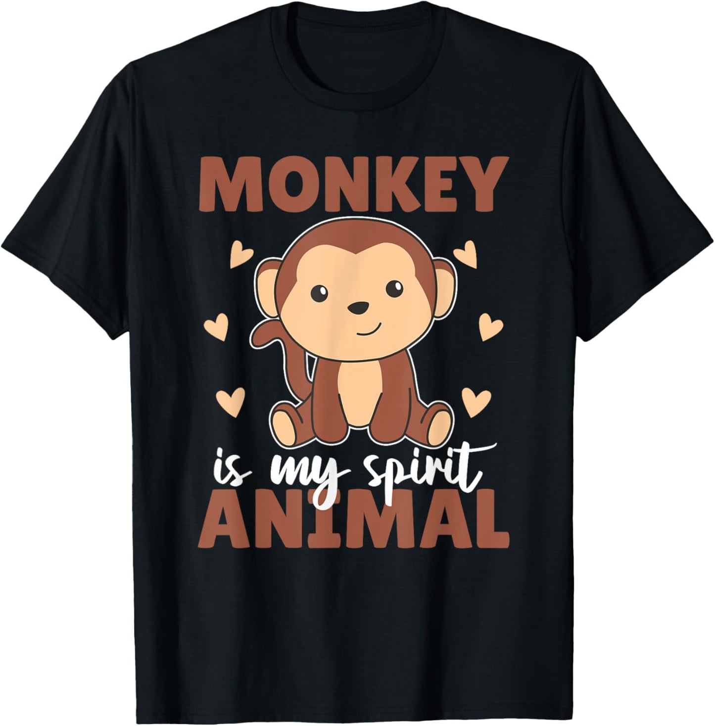 Monkey Is My Spirit Animal - Cute Monkey T-Shirt - T-Shirt | Black