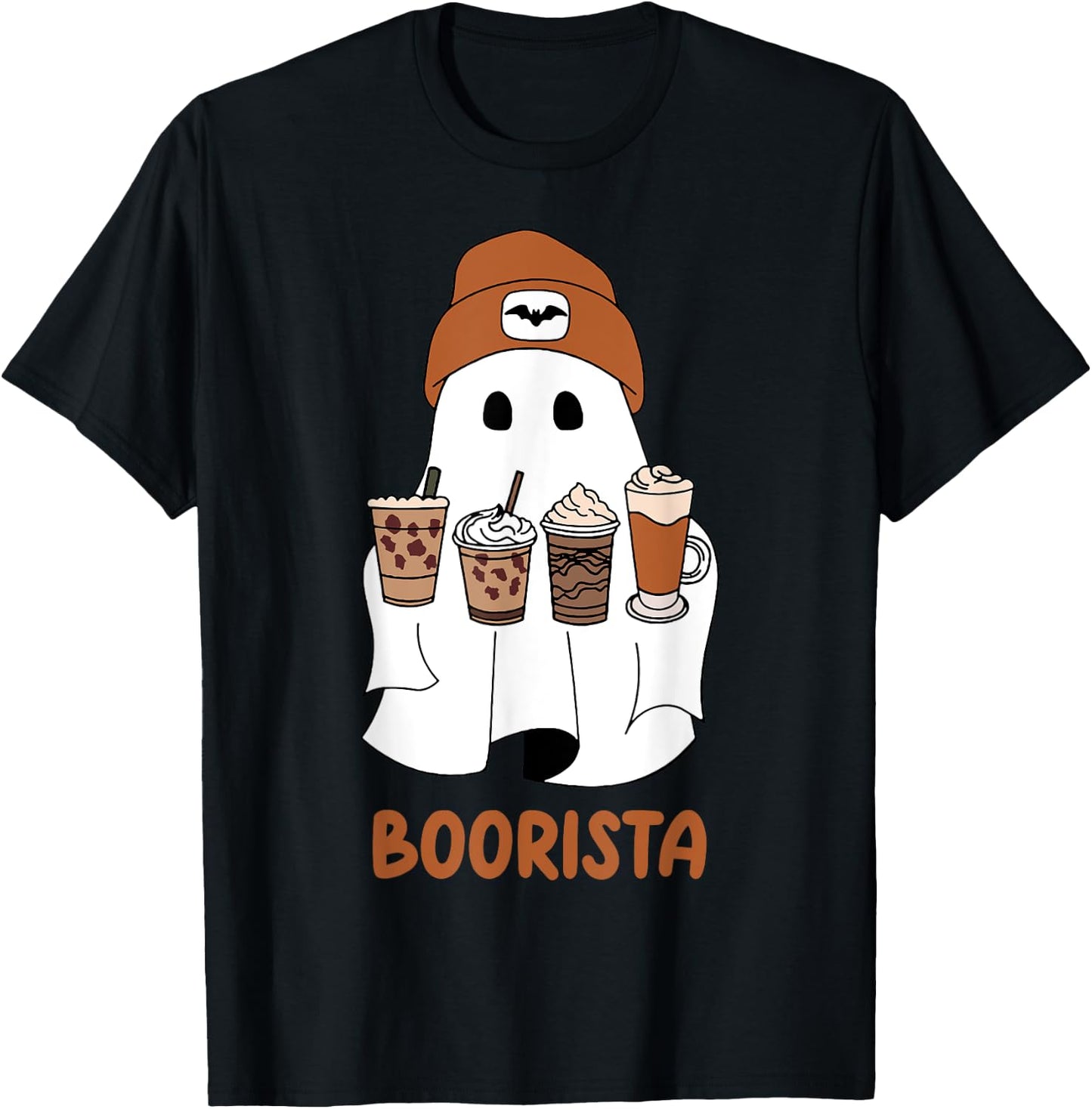 Boorista Ghost with Coffee T-Shirt - T-Shirt | Black