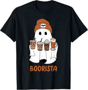 Boorista Ghost with Coffee T-Shirt - T-Shirt | Black