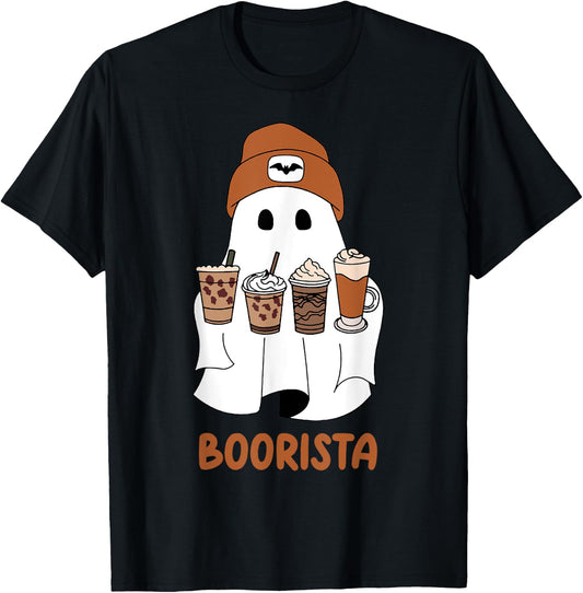 Boorista Ghost with Coffee T-Shirt - T-Shirt | Black
