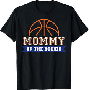 Mommy of Rookie 1st Birthday Basketball Theme Matching Party T-Shirt - T-Shirt | Black