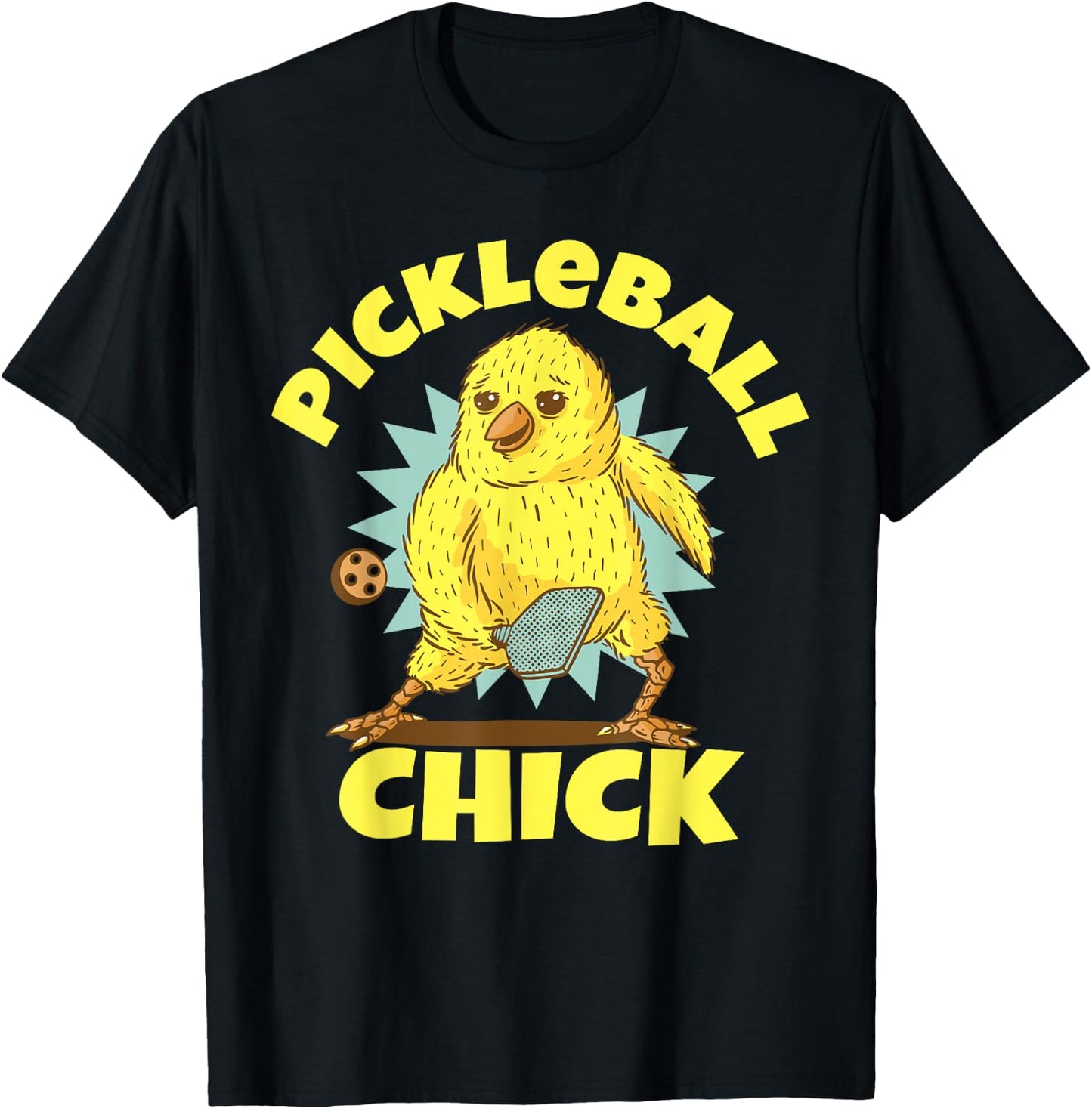 Funny Pickleball Shirt Pickleball Chick Player Loves to Play T-Shirt - T-Shirt | Black
