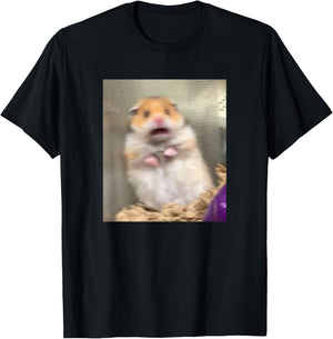 Scared Hamster Meme Funny Pet Owner Dank Trendy T-Shirt - T-Shirt | Black
