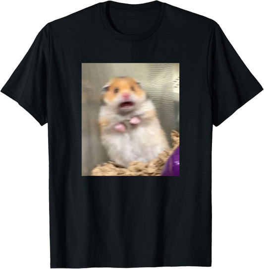 Scared Hamster Meme Funny Pet Owner Dank Trendy T-Shirt - T-Shirt | Black