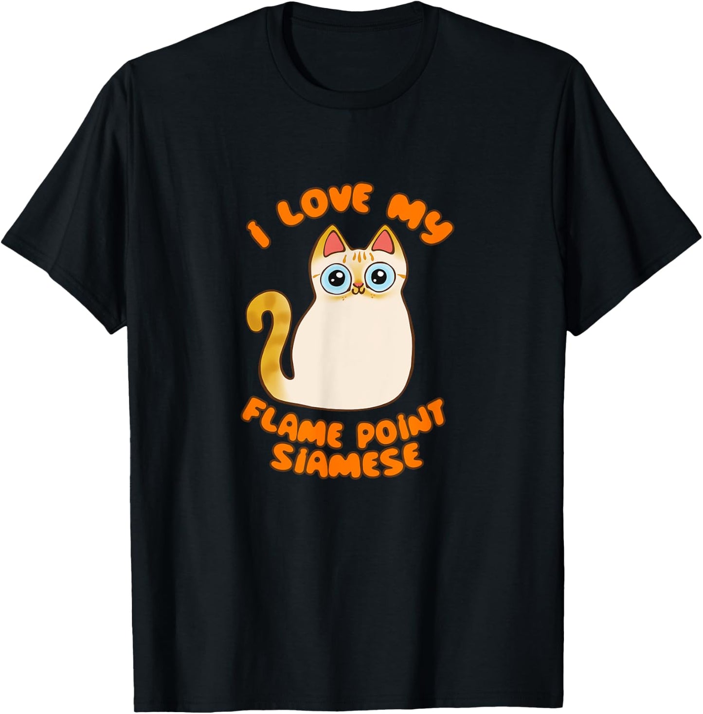 I Love My Flame Point Siamese Cat Cute Cartoon Kitty Kawaii Women Kids T-Shirt - T-Shirt | Black