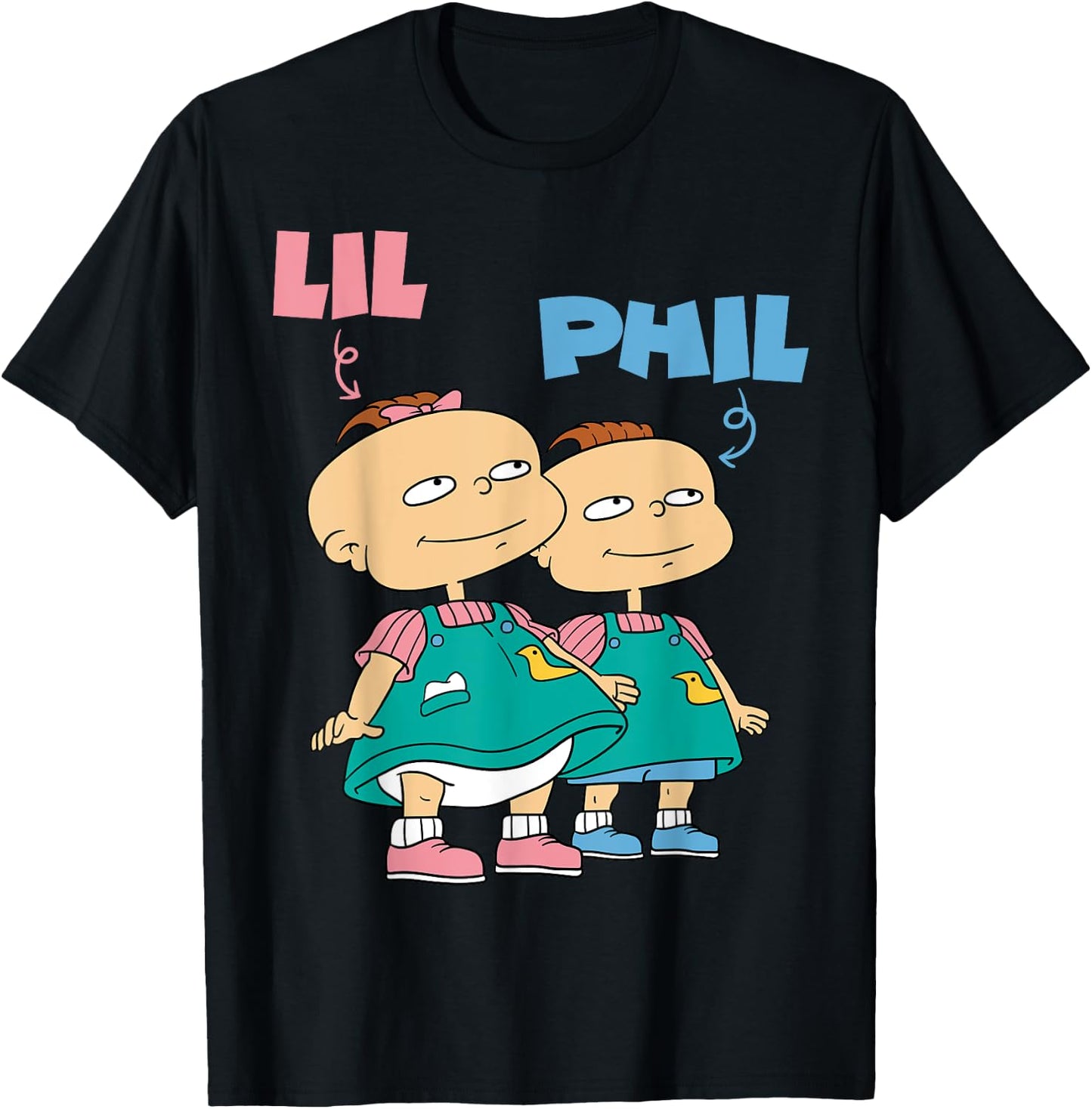 Mademark x Rugrats - Lil and Phil “The Deville’s” Twins Rugrats T-Shirt - T-Shirt | Black