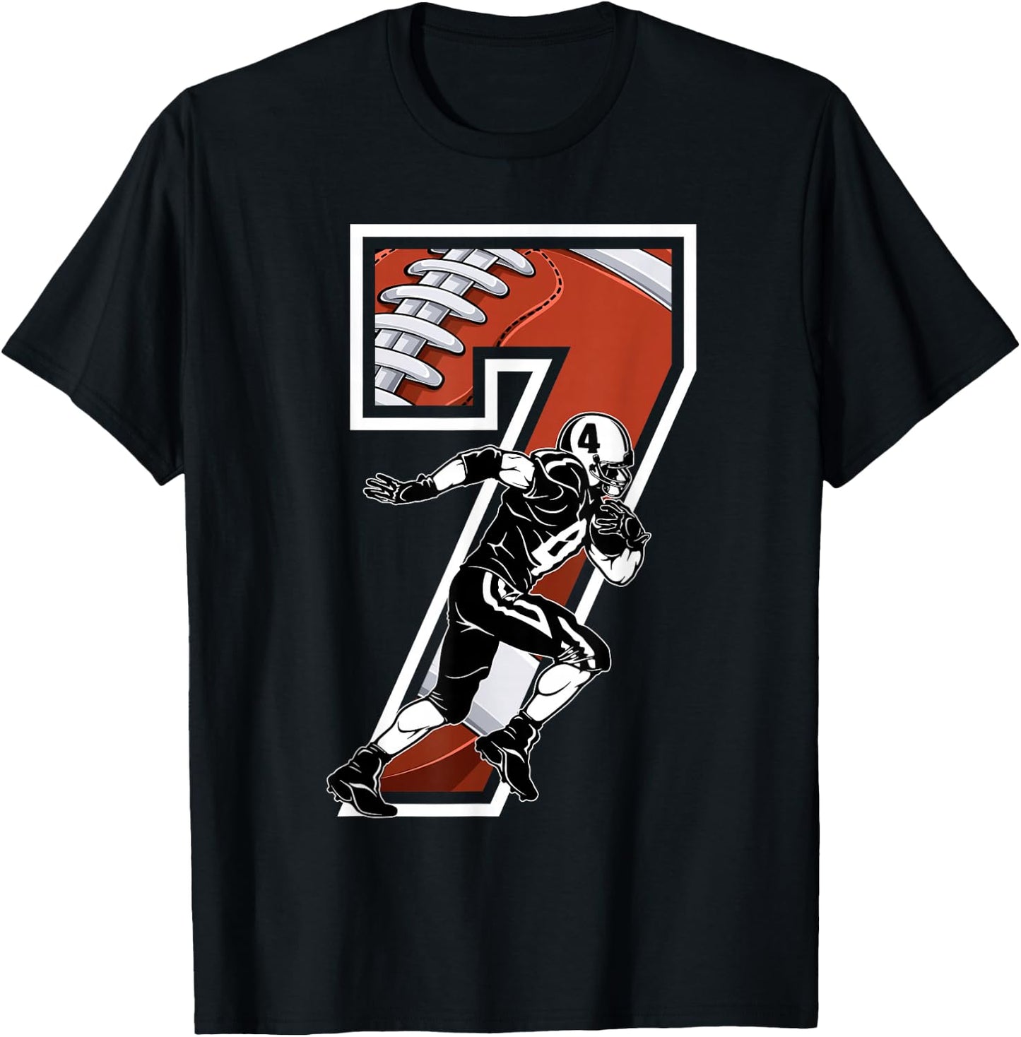 I'm 7 Years Old Football Player 7th Birthday Boys Kids T-Shirt - T-Shirt | Black