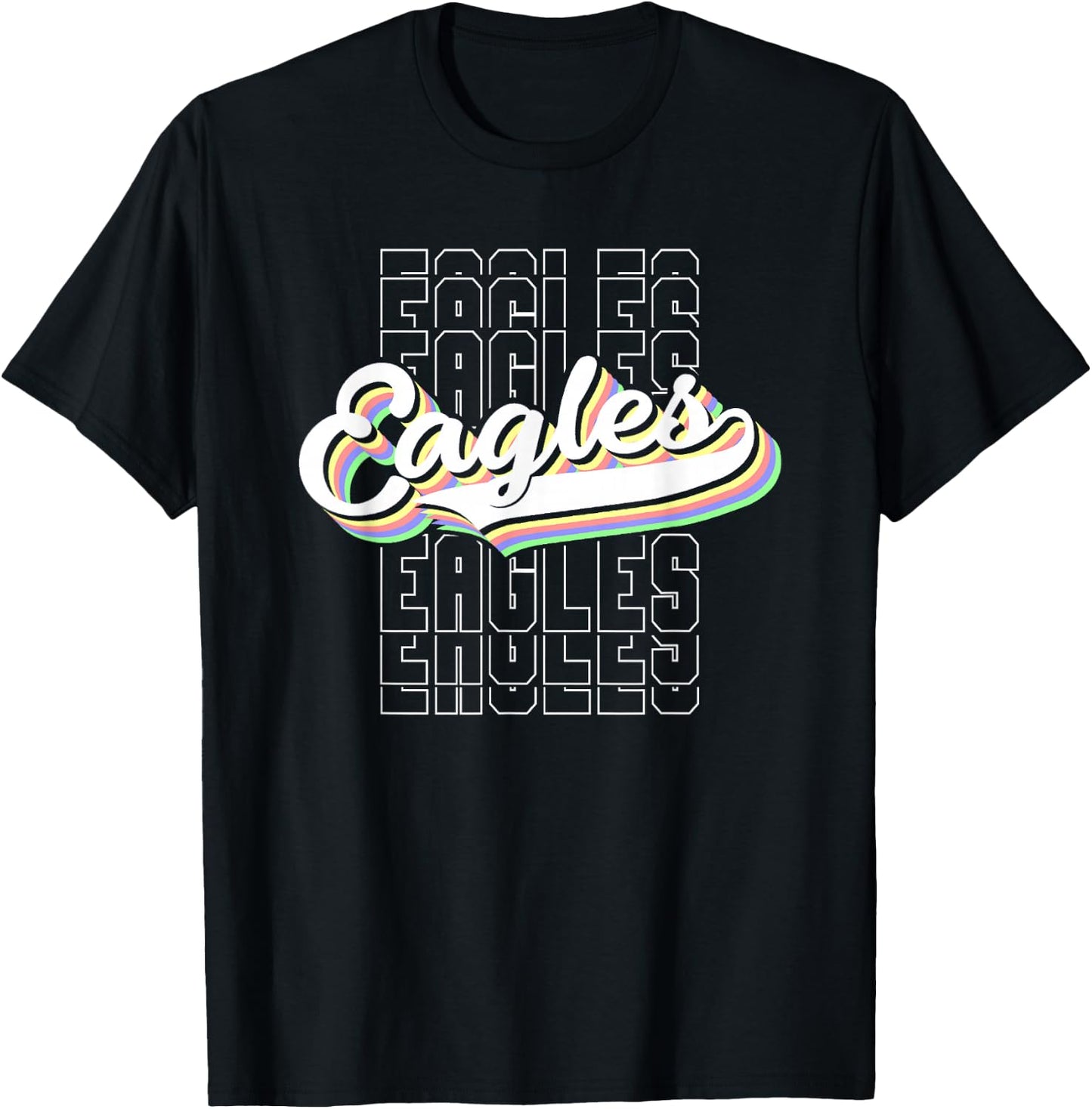 Eagles School Sports Fan Game Day Team Spirit T-Shirt - T-Shirt | Black
