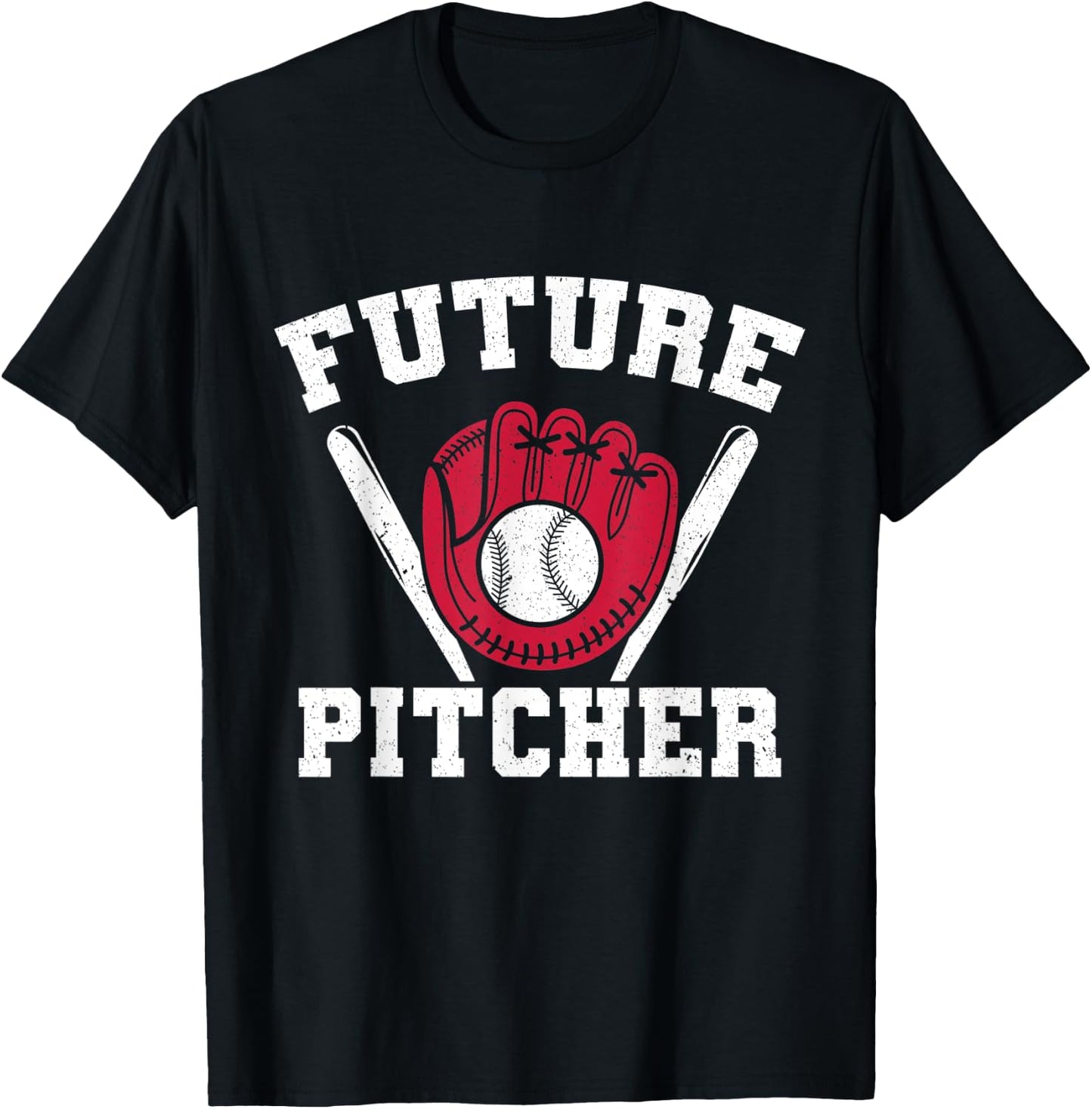 Baseball Bat Future Pitcher Kids Game Baseball Player T-Shirt - T-Shirt | Black