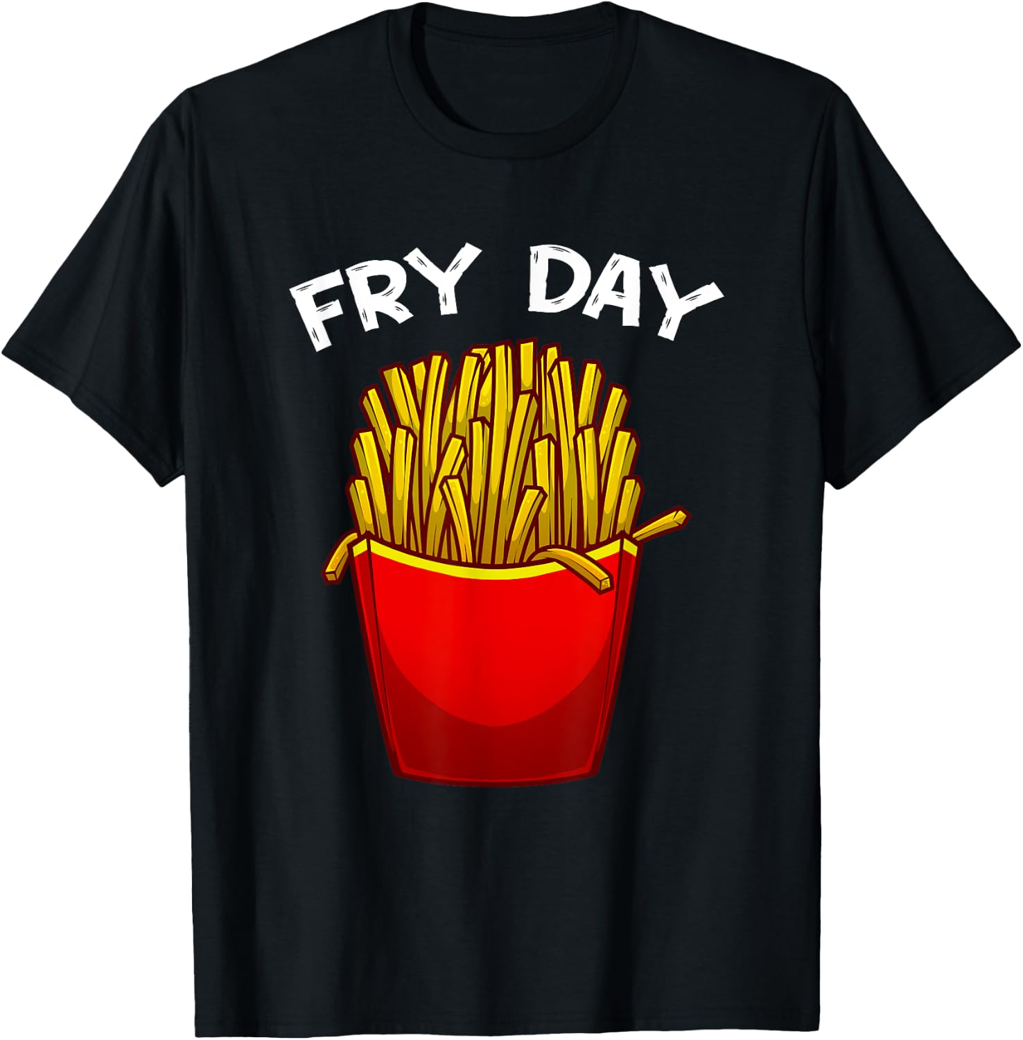 Funny French Fries Design For Kids Men Women Fast-Food Lover T-Shirt - T-Shirt | Black