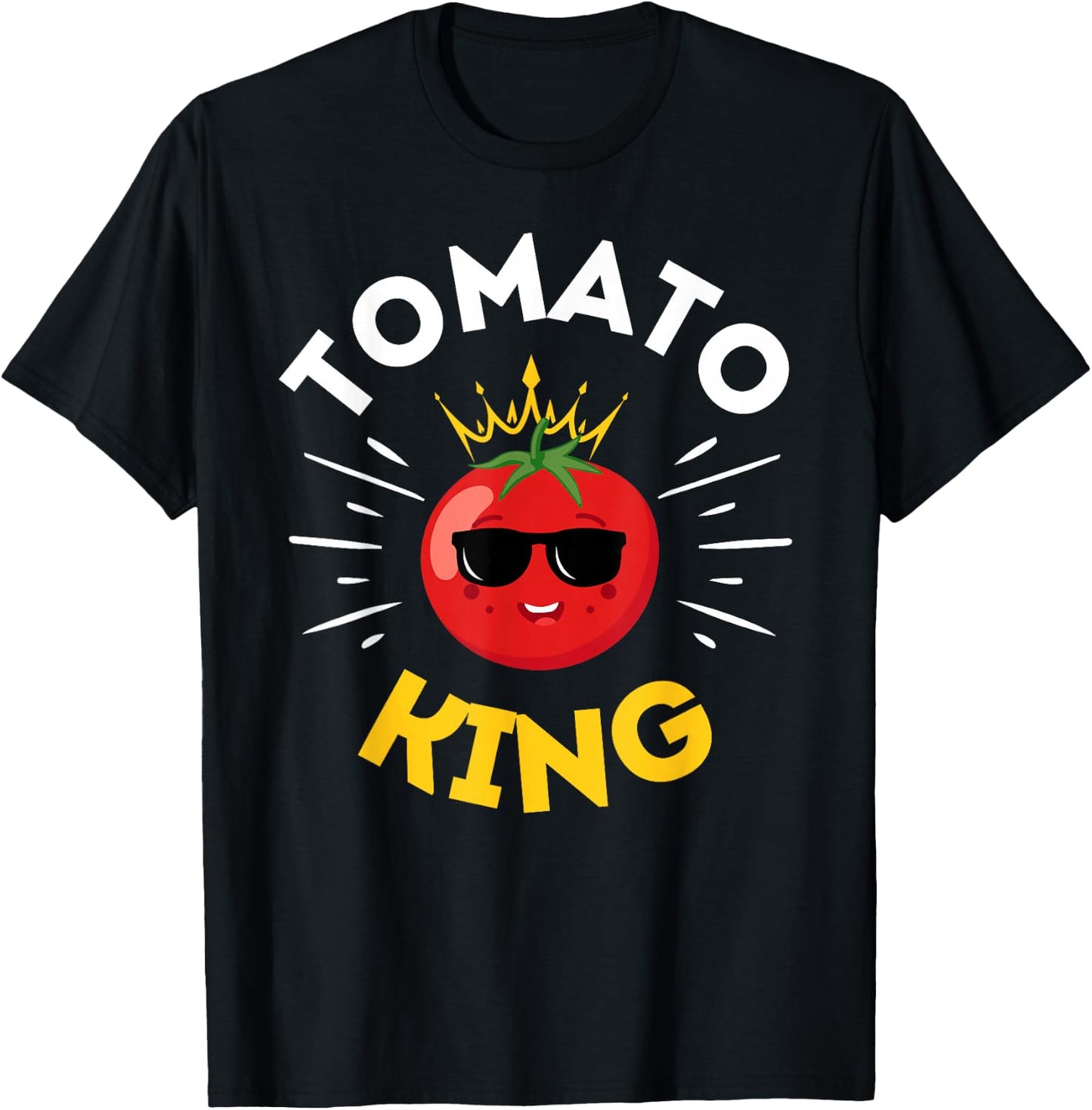 Funny Tomato King Dad Vegetable Fathers' Day Gardener T-Shirt - T-Shirt | Black