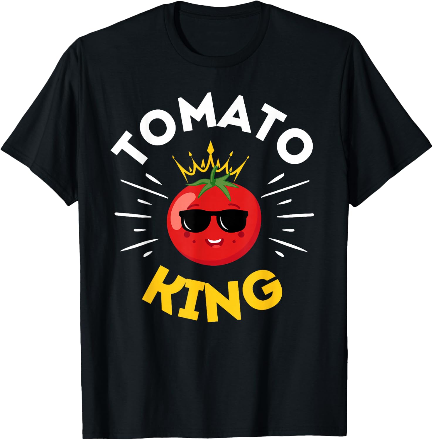 Funny Tomato King Dad Vegetable Fathers' Day Gardener T-Shirt - T-Shirt | Black