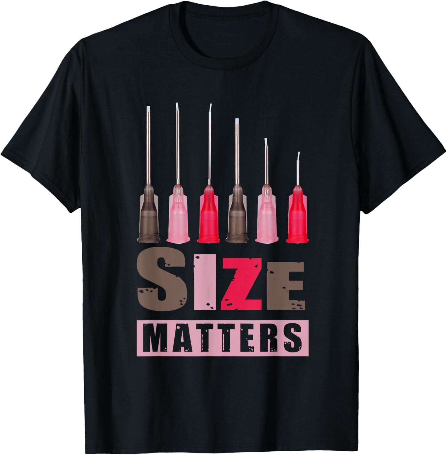 Nurse Size Matter Hypodermic Needle Important Decision T-Shirt - T-Shirt | Black