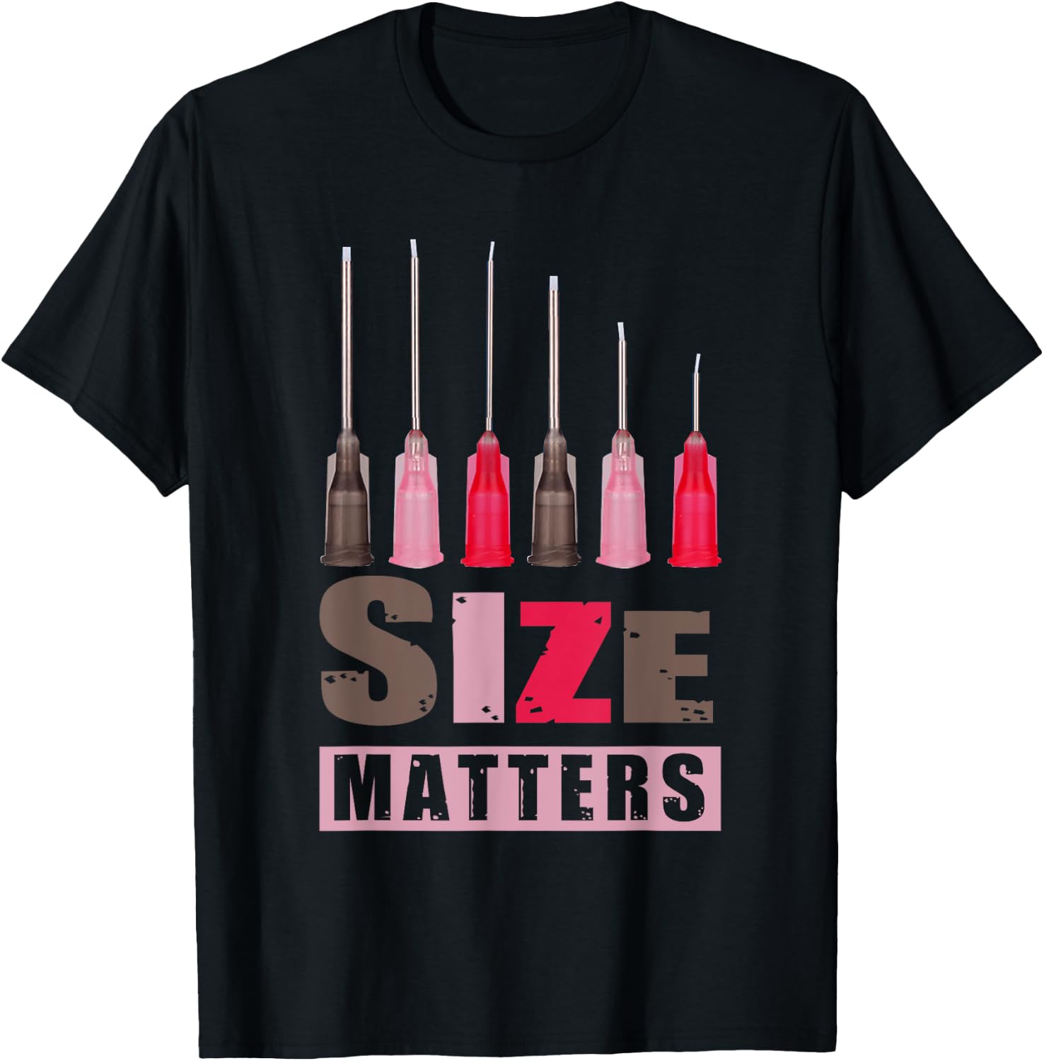 Nurse Size Matter Hypodermic Needle Important Decision T-Shirt - T-Shirt | Black