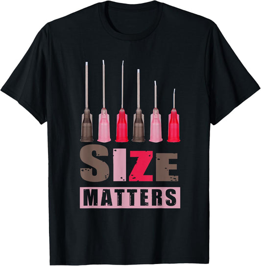 Nurse Size Matter Hypodermic Needle Important Decision T-Shirt - T-Shirt | Black
