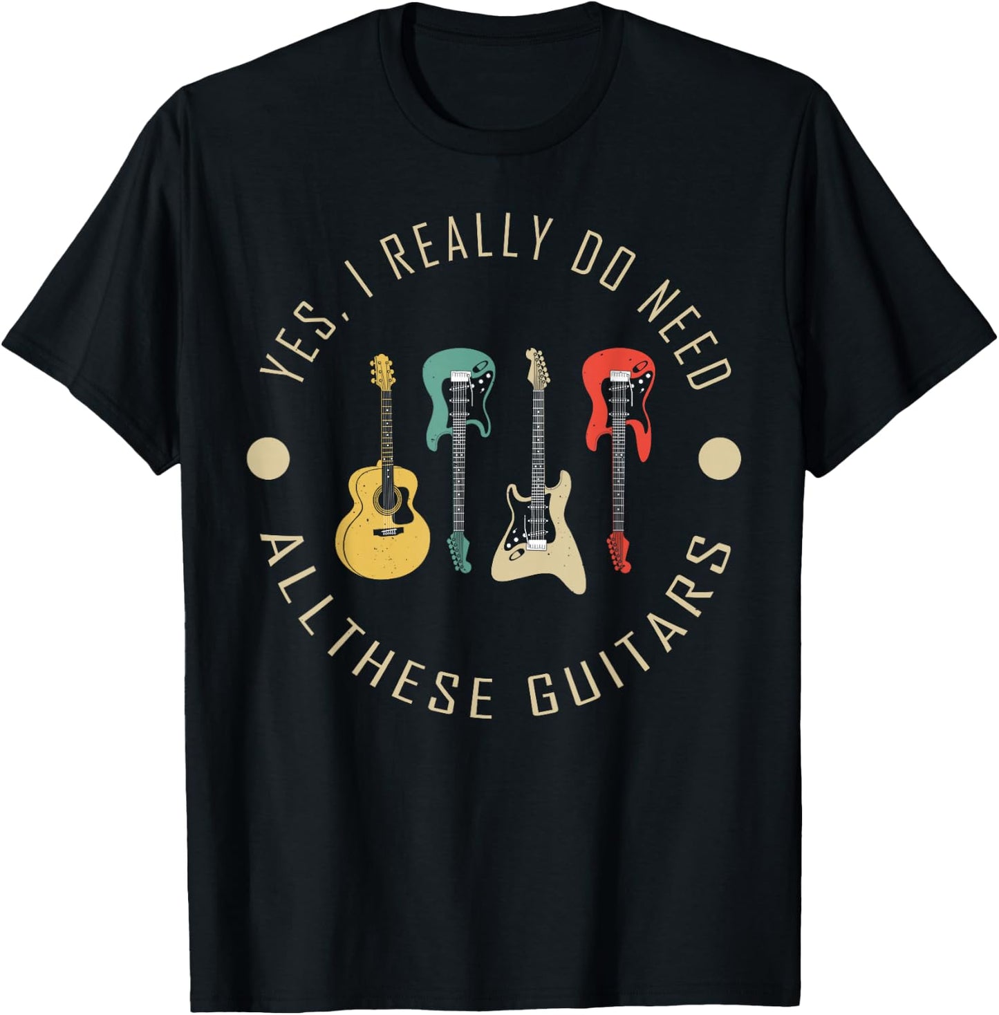 Funny Guitar Player Graphic and Men Guitarist T-Shirt - T-Shirt | Black