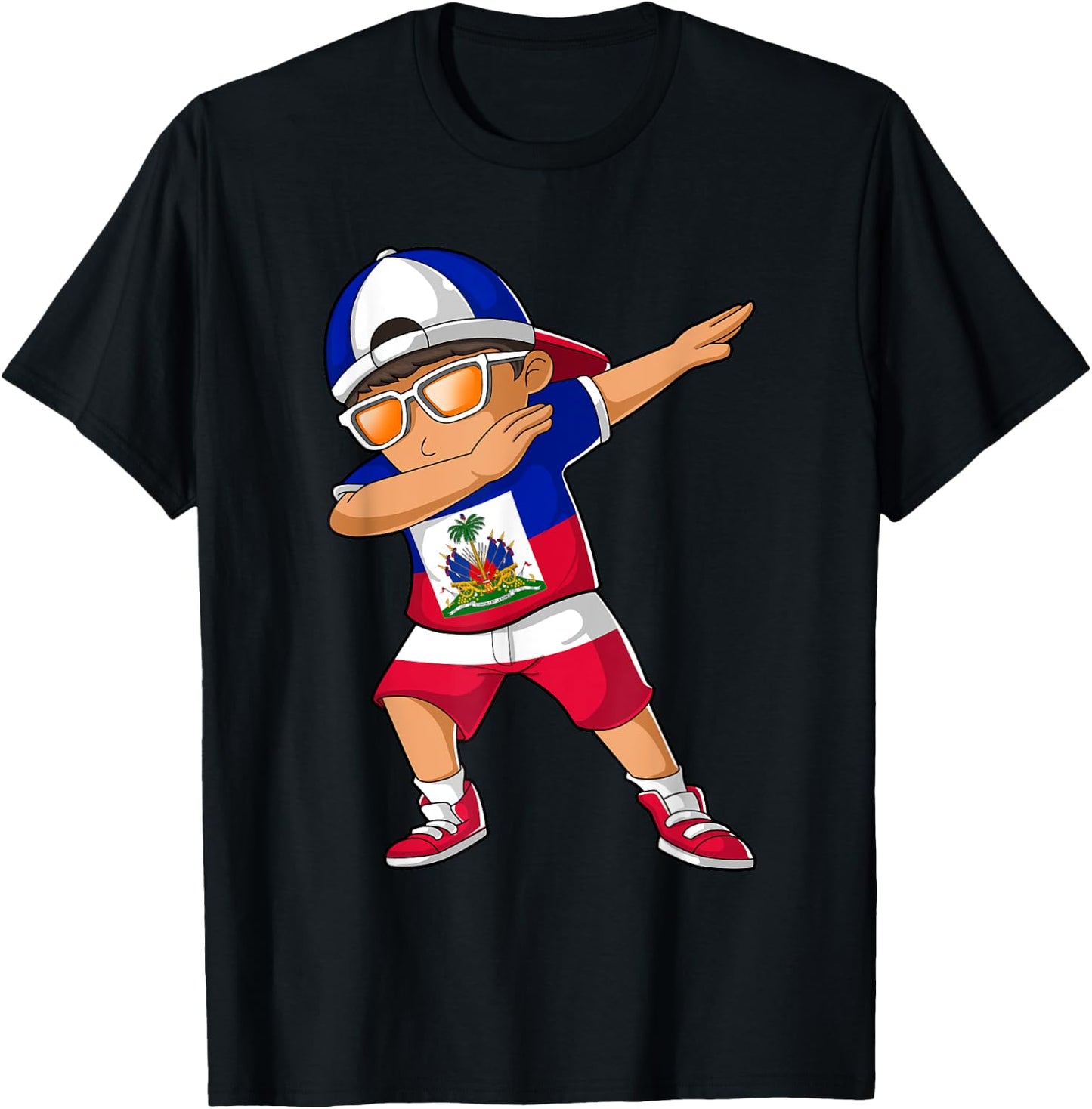 Half Haitian Half Polish Boy Haiti Poland Flag T-Shirt - T-Shirt | Black
