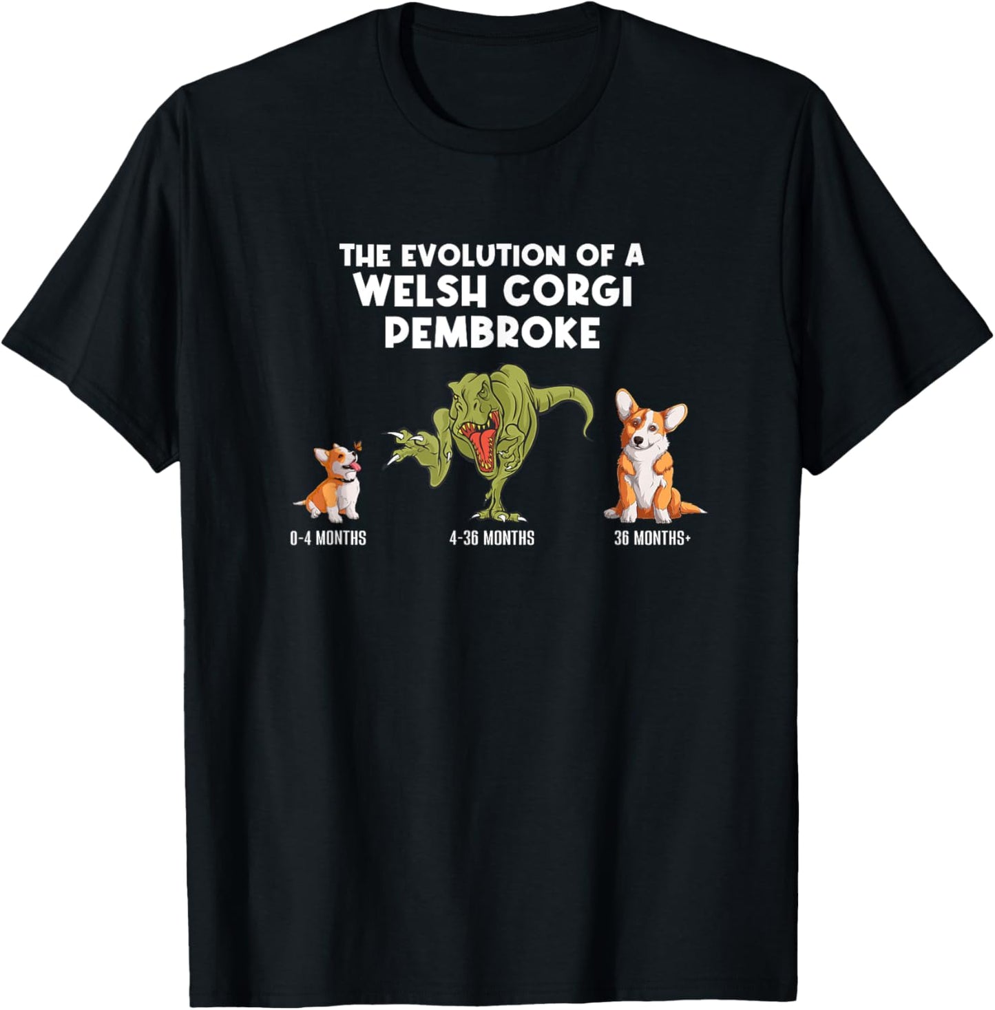 The Evolution Of A Welsh Corgi Pembroke Funny Corgi T-Shirt - T-Shirt | Black
