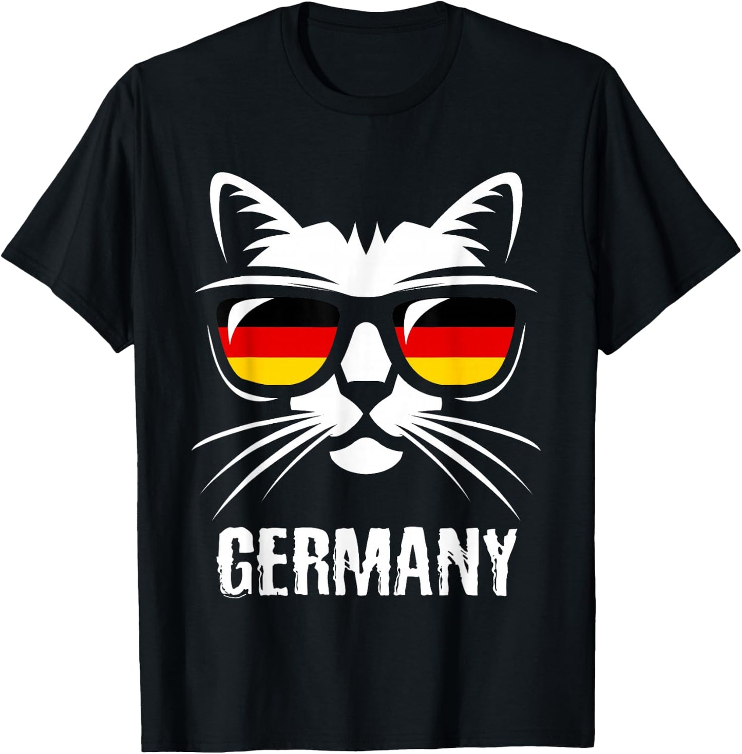 Funny Cat German Flag Germany T-Shirt - T-Shirt | Black