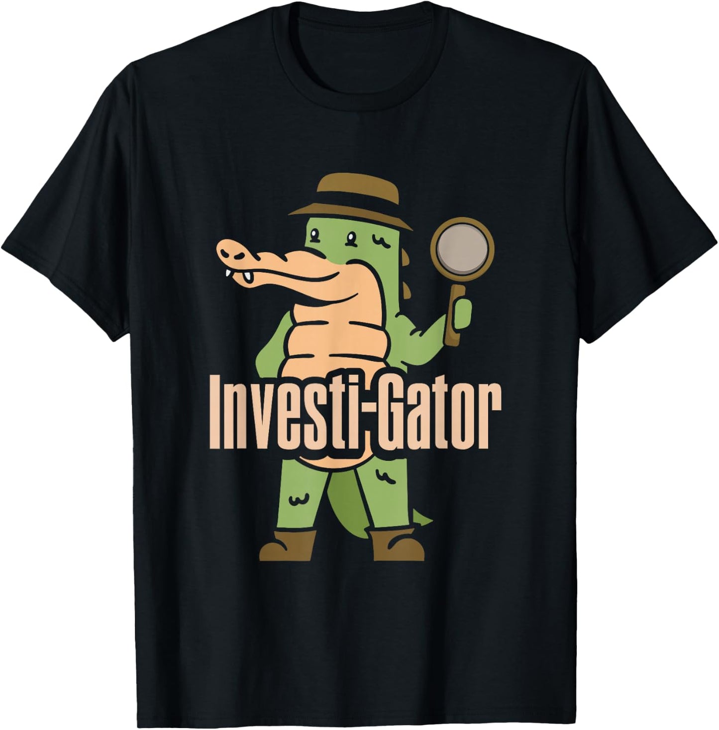 Investi-Gator, Alligator Spy Private Detective Investigator T-Shirt - T-Shirt | Black