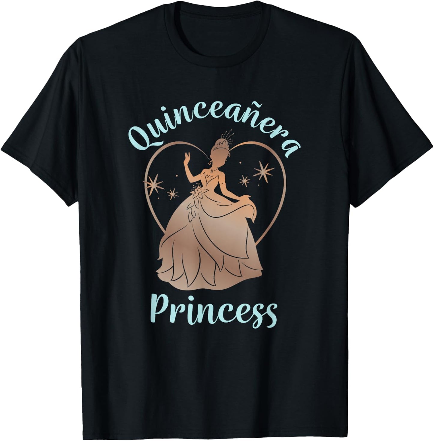 Disney The Princess And The Frog Birthday Quinceañera Tiana T-Shirt - T-Shirt | Black