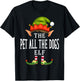 Pet all the dogs Elf Group Funny Christmas Pajama Party T-Shirt - T-Shirt | Black