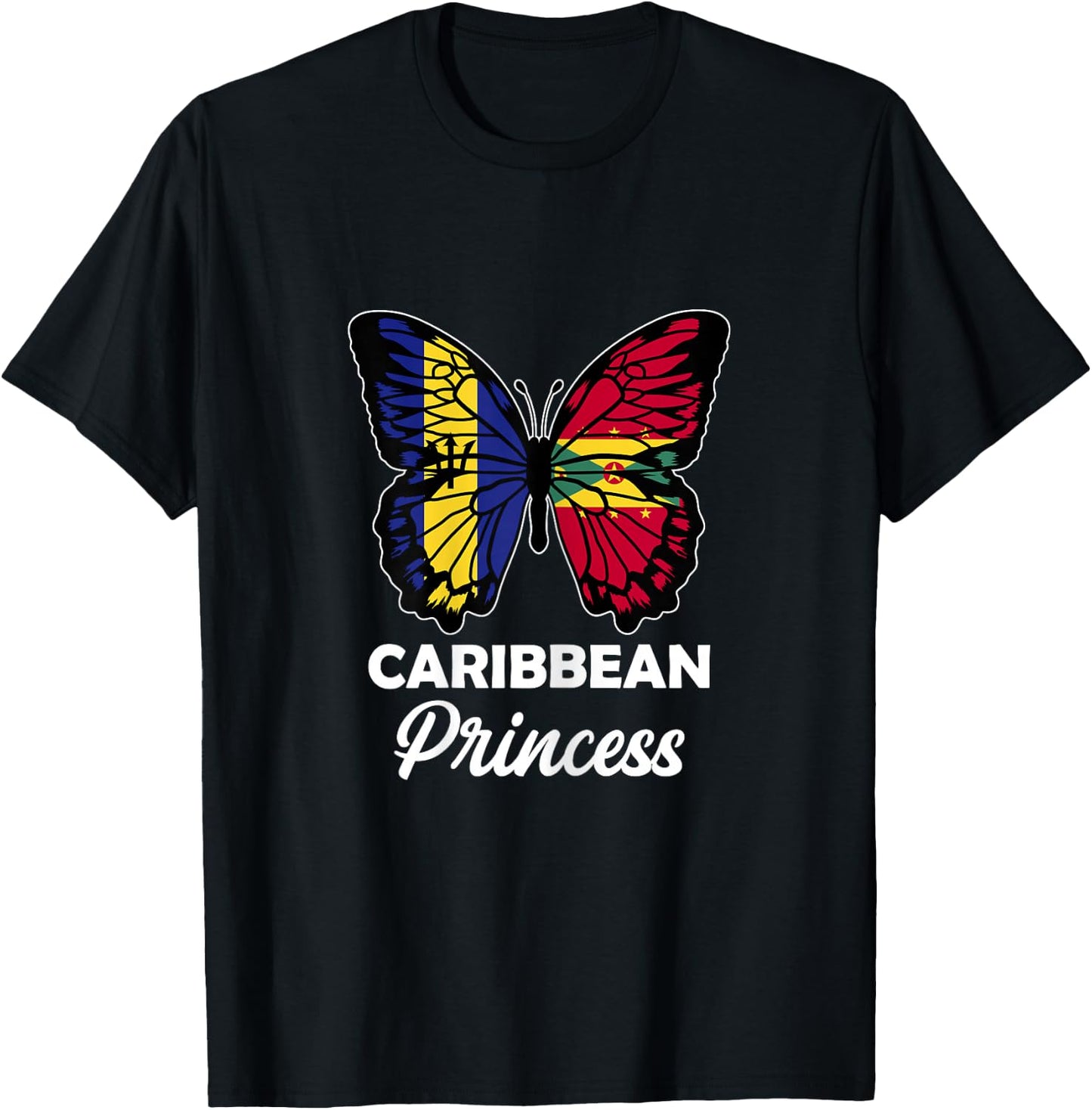 Caribbean Princess Grenada and Barbados Half Bajan Grenadian T-Shirt - T-Shirt | Black